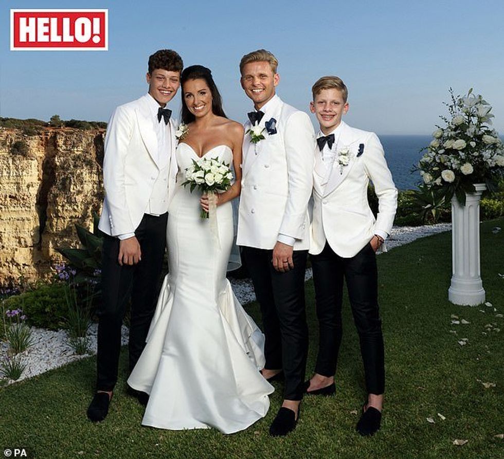 Jeff Brazier and Kate Dwyer with Jeff's teenage sons Bonny and Freddy