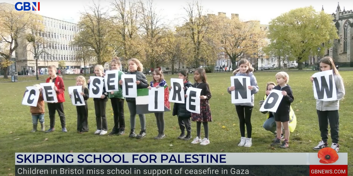 NextImg:Children heard saying ‘from river to sea, Palestine will be free’ as they miss school to protest
