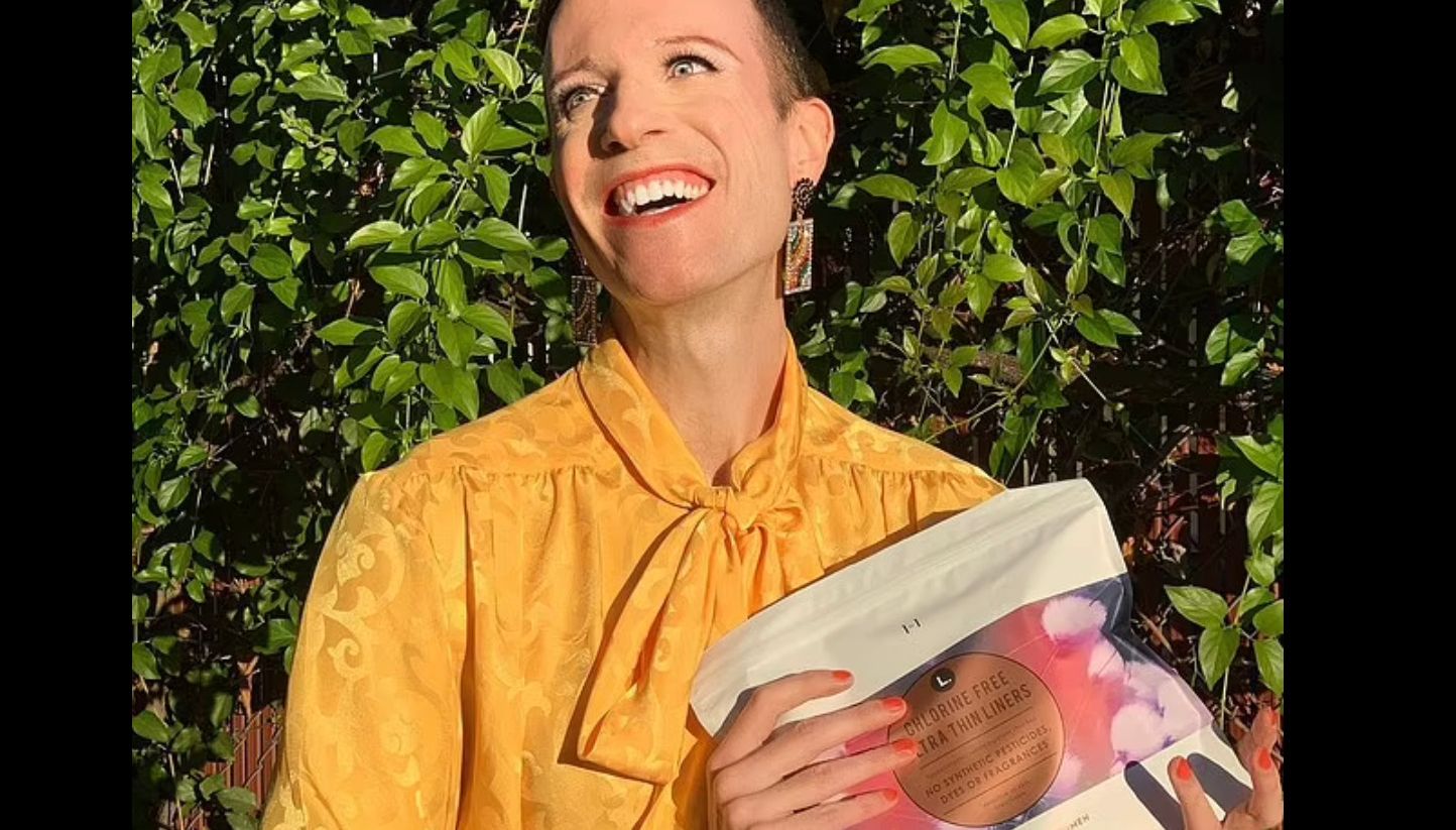 Jeffrey Marsh promoting period products in a paid sponsorship deal