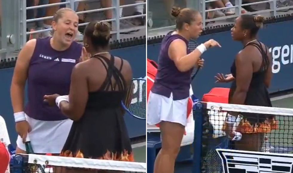 Jelena Ostapenko and Taylor Townsend had a disagreement at the net at the US Open