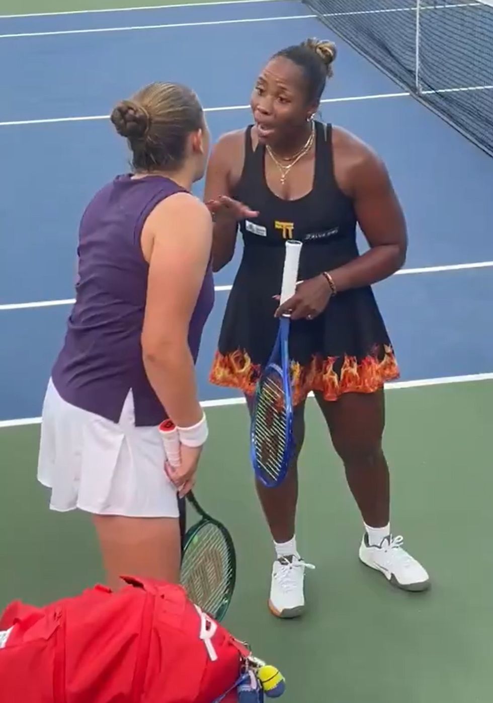 Jelena Ostapenko denied racially abusing Taylor Townsend during their altercation