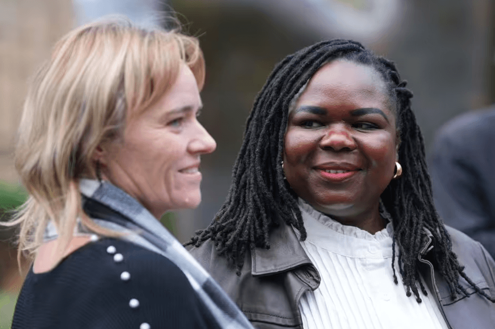 Jennifer Melle (right) with NHS colleague Sandie Peggie