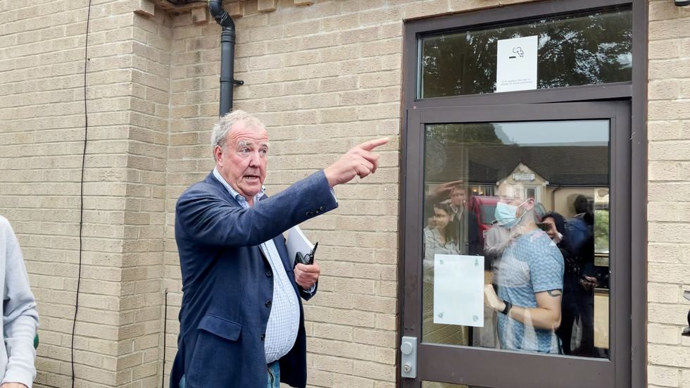 Jeremy Clarkson at the Memorial Hall in Chadlington, where he held a showdown meeting with local residents over concerns about his Oxfordshire farm shop. Picture date: Thursday September 9, 2021.