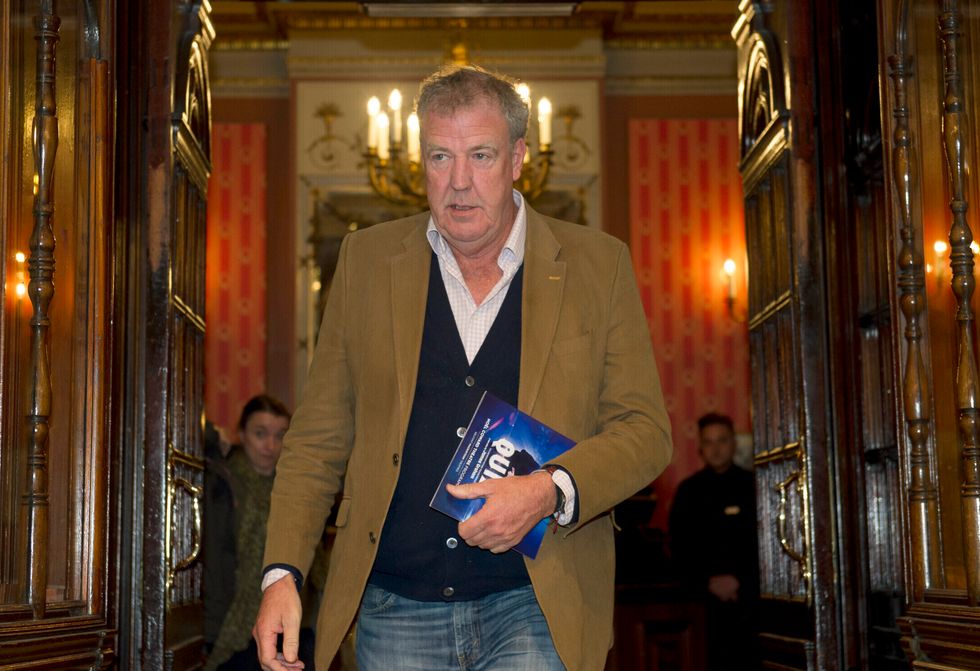 Jeremy Clarkson leaves the Noel Coward Theatre in London after watching a performance of %22Quiz%22.