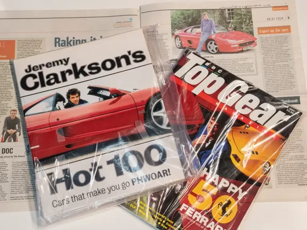 Jeremy Clarkson with his 1996 Ferrari F355 GTS