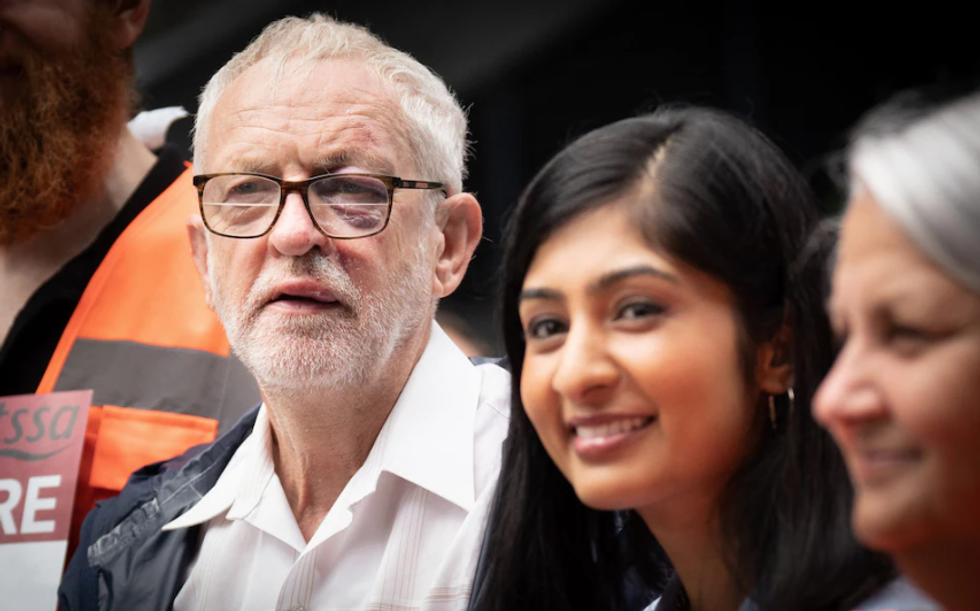 Jeremy Corbyn and Zarah Sultana