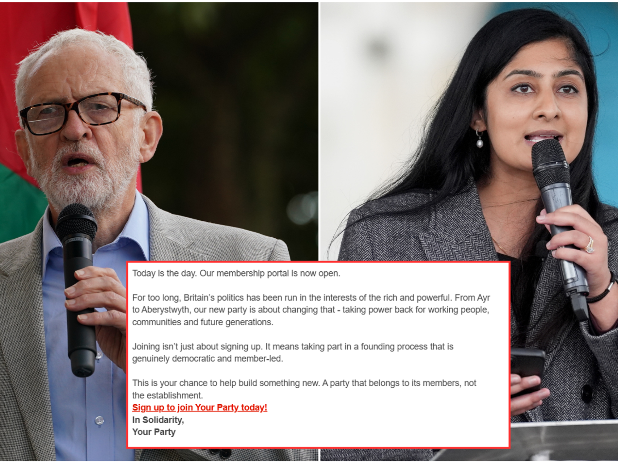 Jeremy Corbyn and Zarah Sultana