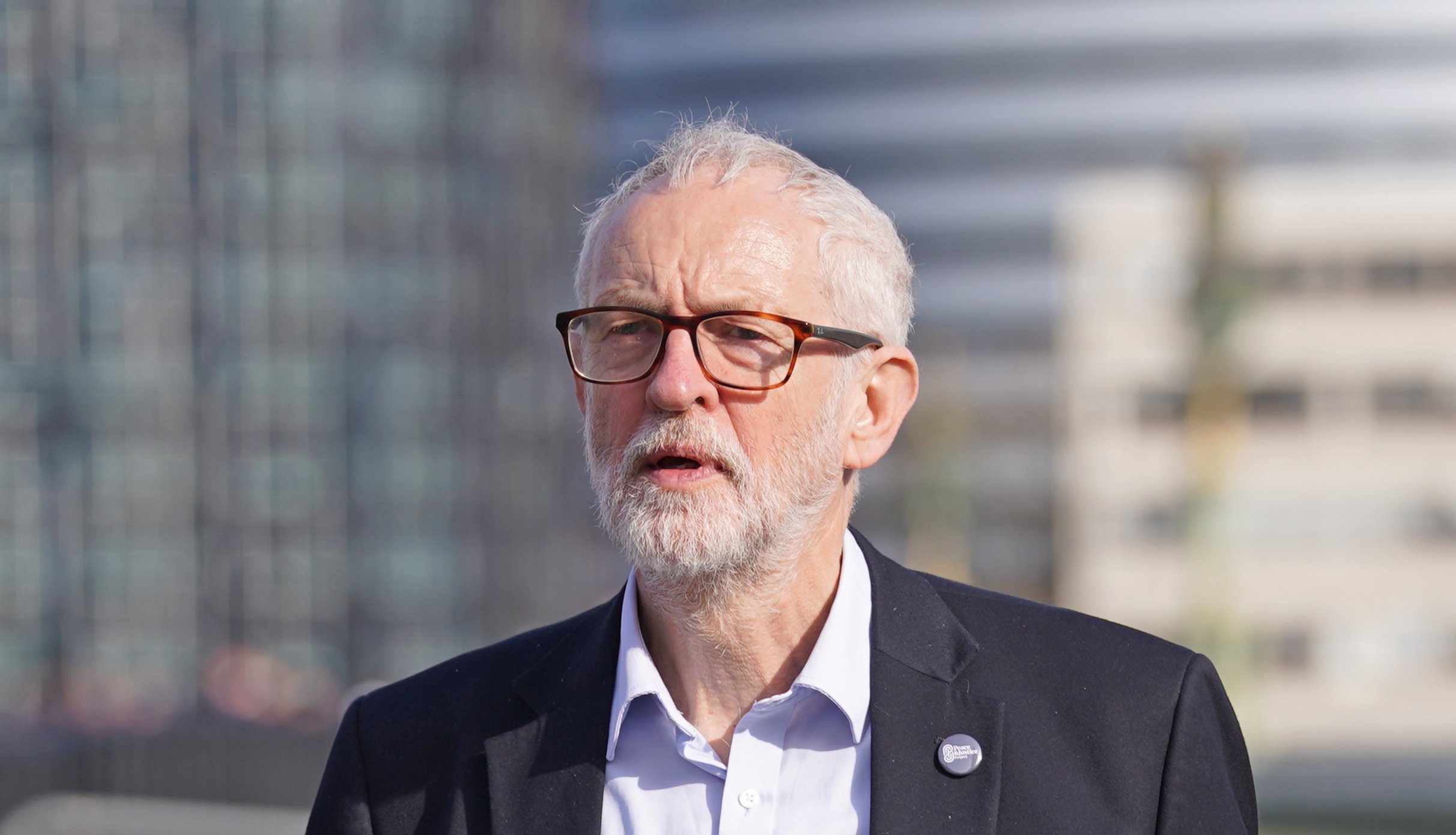 Jeremy Corbyn attends a ceremony on Westminster Bridge in London, to unveil a plaque to mark the fifth anniversary of the Westminster Bridge terror attack. Picture date: Tuesday March 22, 2022.