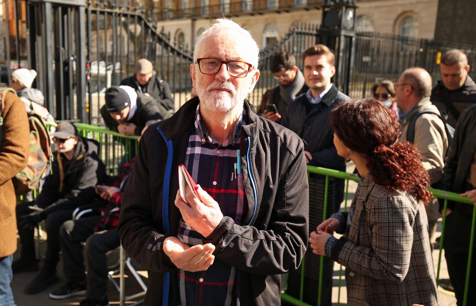 Jeremy Corbyn near Downing Street in central London