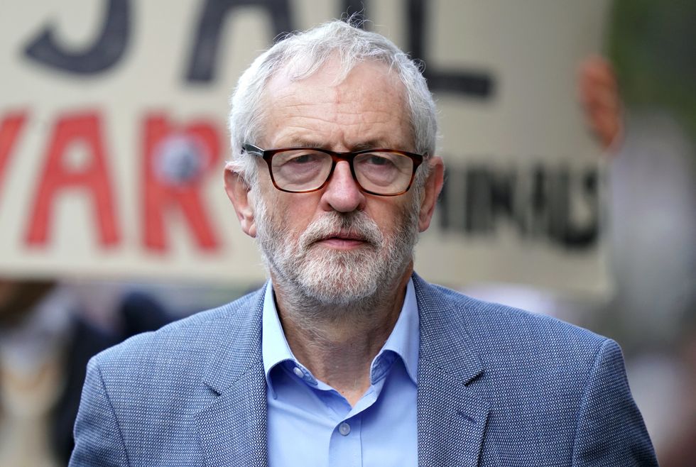 Jeremy Corbyn outside the High Court in London, ahead of a hearing in the US government's legal challenge over a judge's decision not to extradite Wikileaks founder Julian Assange. Picture date: Thursday October 28, 2021.