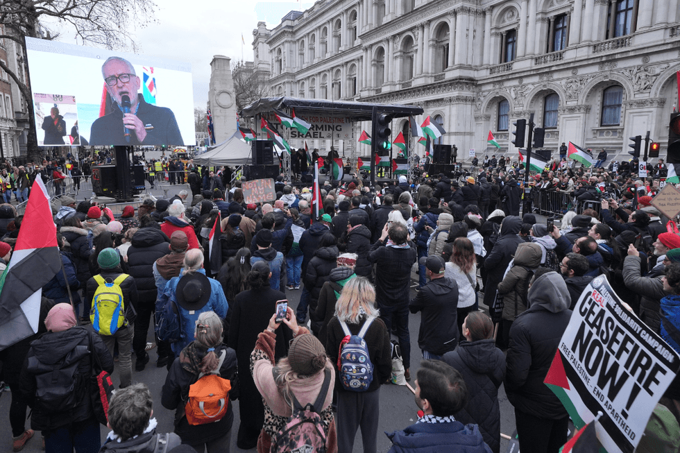 Jeremy Corbyn spoke at the London rally on Saturday