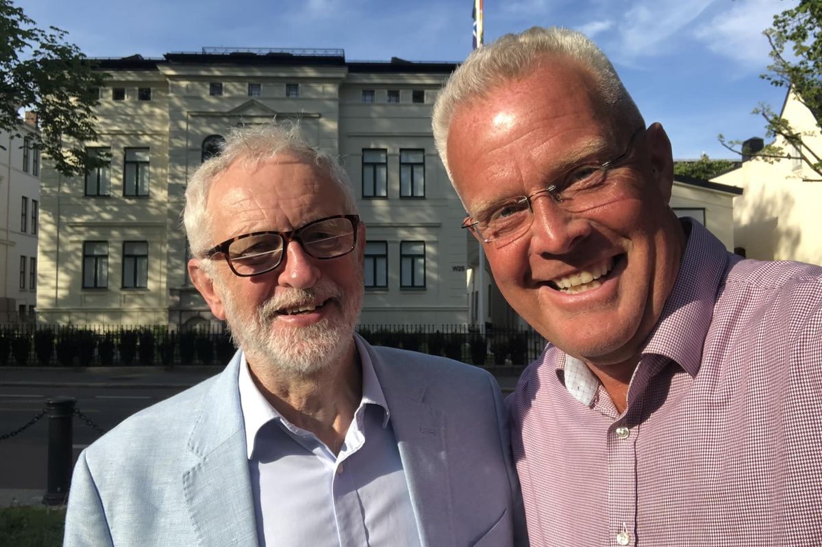 Jeremy Corbyn with Hans Jørgen Johansen