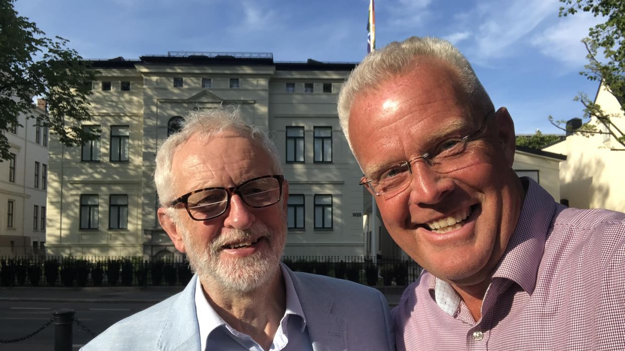 Jeremy Corbyn with Hans Jørgen Johansen