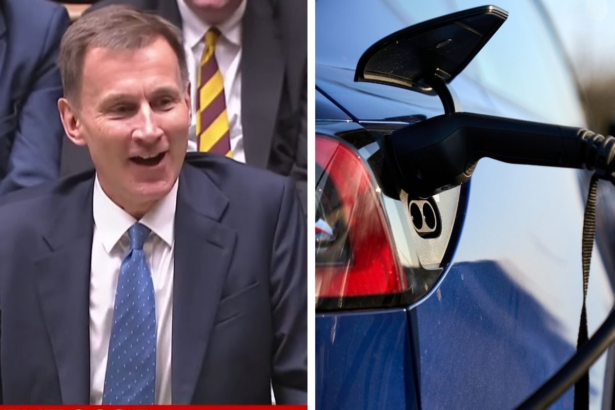 Jeremy Hunt and an EV charger 