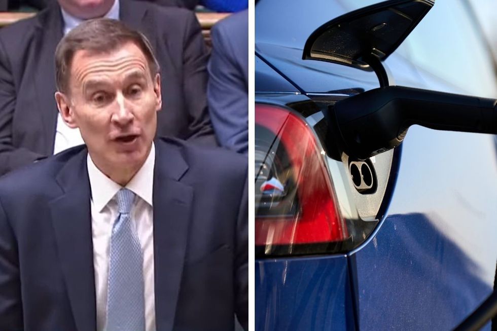 Jeremy Hunt and an EV charger