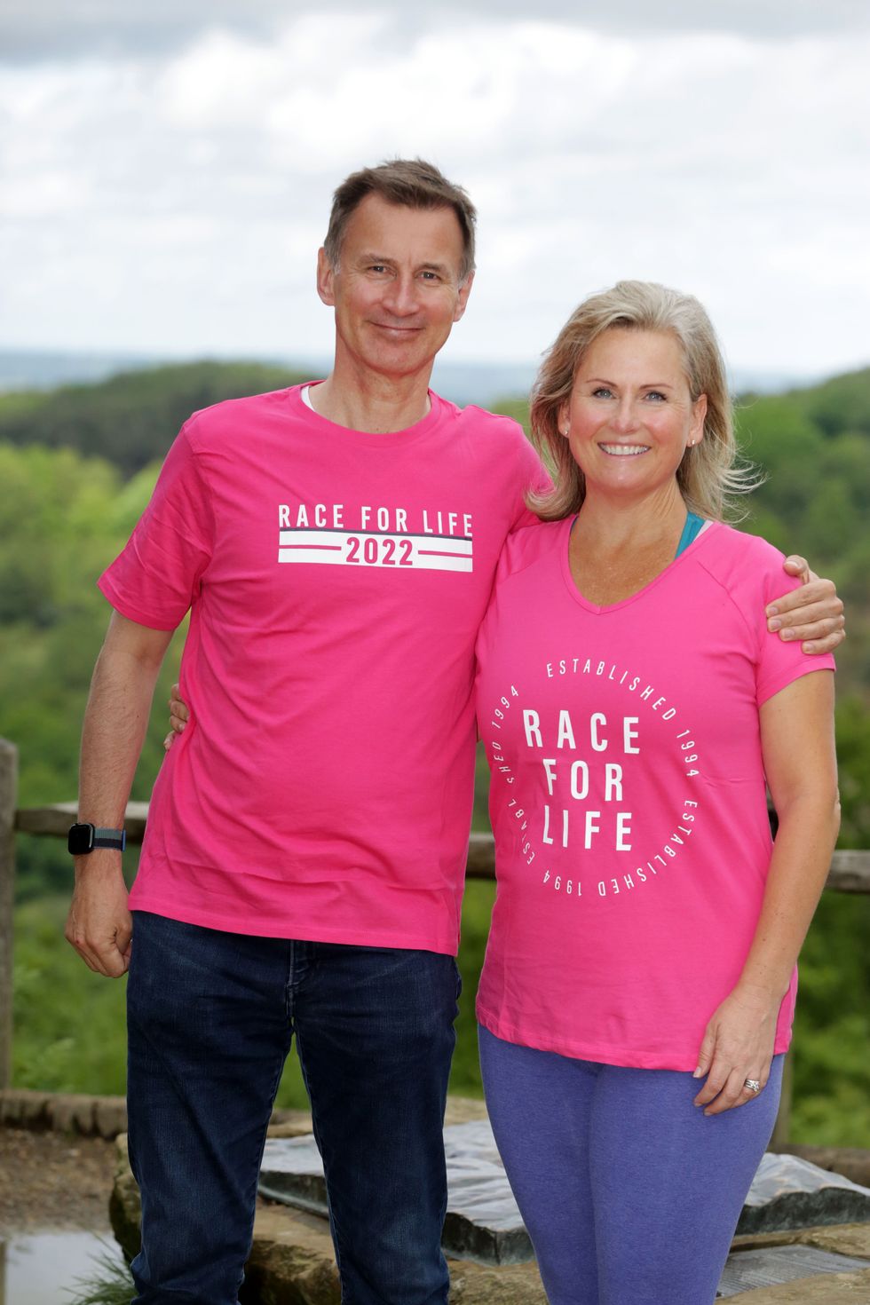 Jeremy Hunt and Angela Richardson, who will take part in the Race for Life