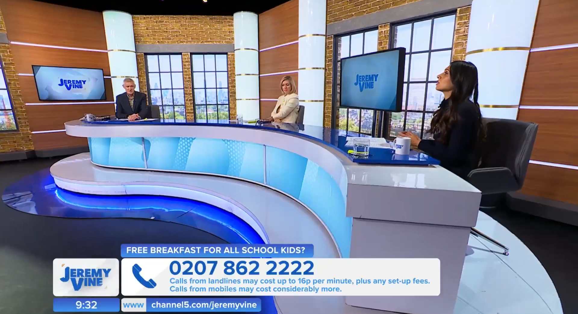 Jeremy Vine hosting on the Jeremy, Storm & Vanessa On 5 show