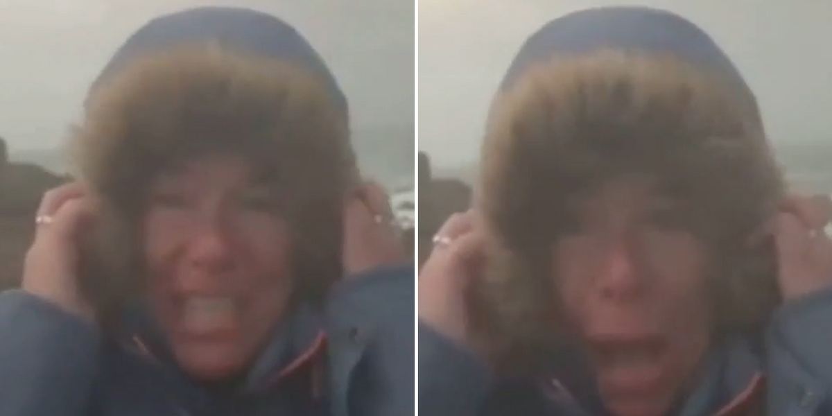 NextImg:Storm Darragh: Watch crazy moment GB News viewer in Guernsey looks set to take off as 75mph winds batter Channel Islands