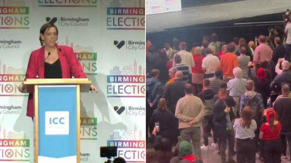 Jess Phillips and protesters
