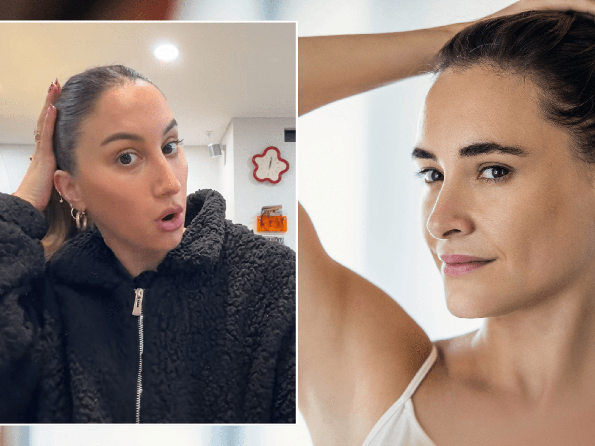Jess talking about the dangers of a slick back look; woman with a bun