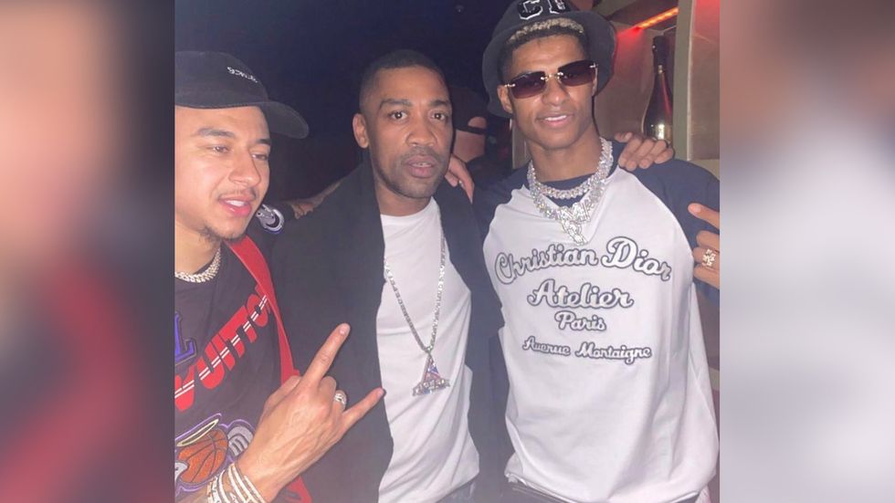Jesse Lingard, Wiley and Marcus Rashford pictured in Dubai over the weekend