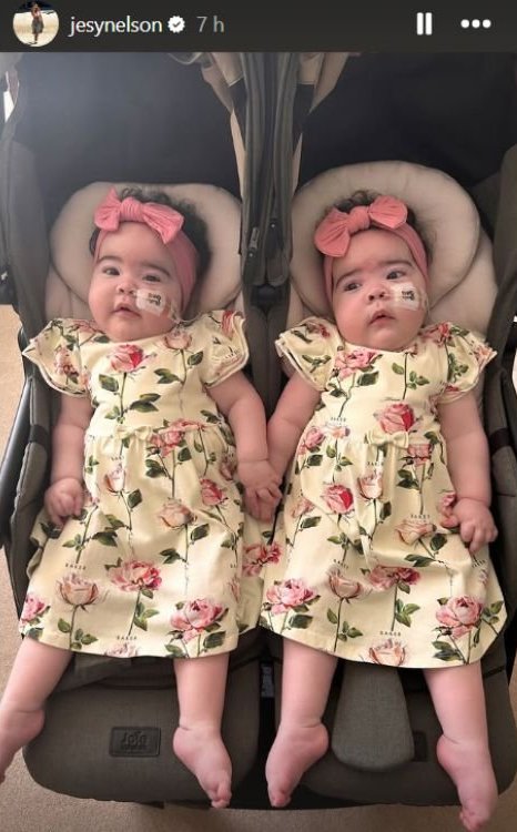 Jesy Nelson's twin daughters, Ocean and Story