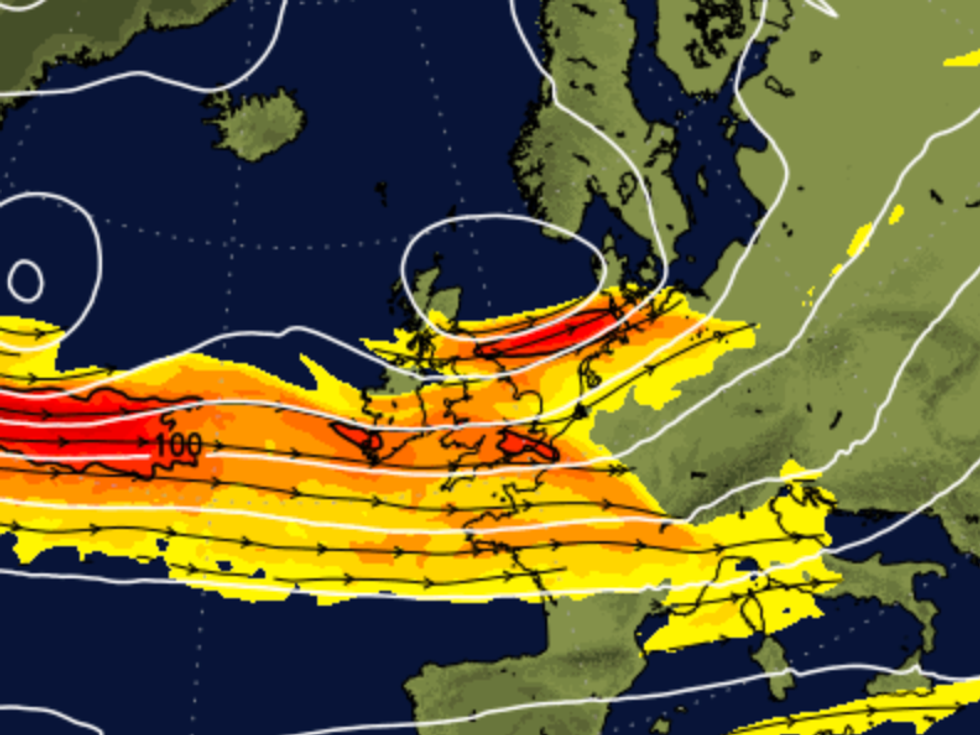 Jet stream across Britain