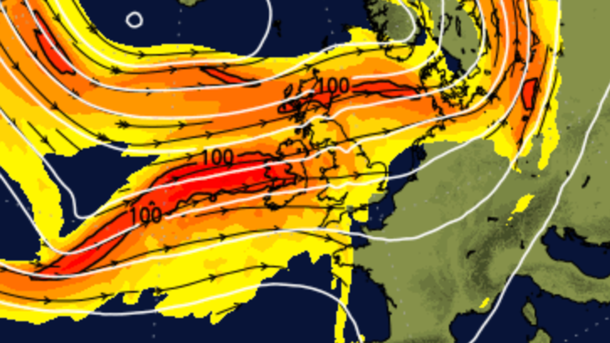 Jet stream across Britain
