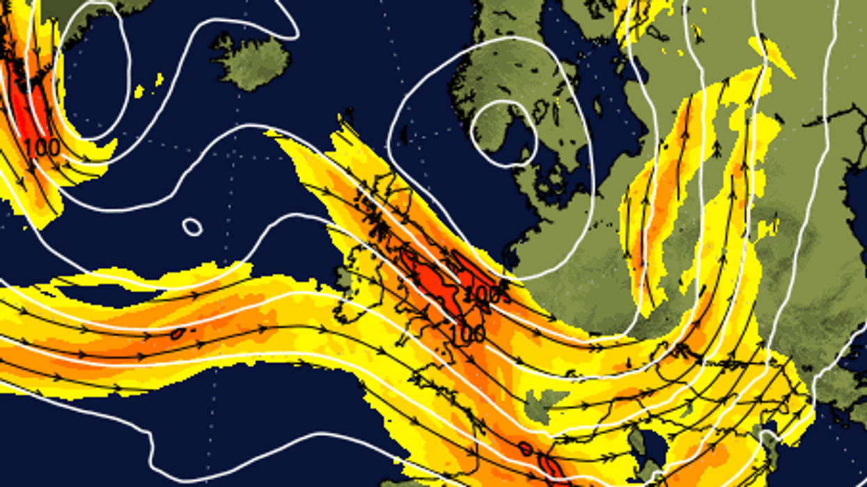 Jet stream weather map
