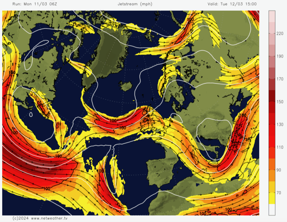 Jet stream weather UK