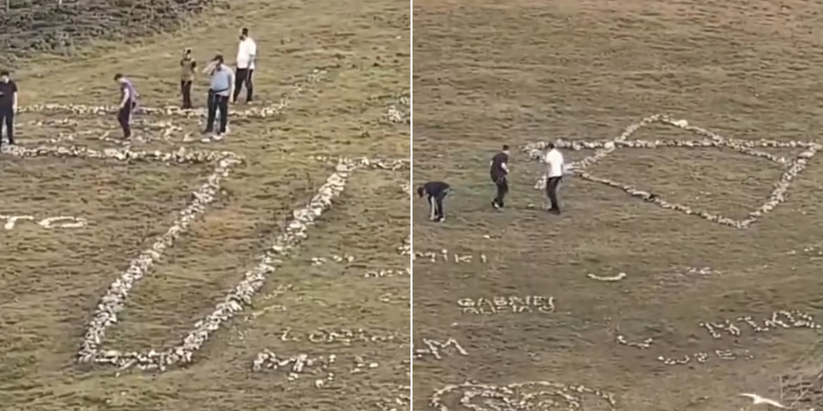 NextImg:'Jewish tourists' seen removing Christian cross from UK hotspot - before replacing it with Star of David