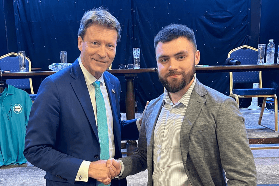 Jex Parkin and Reform UK deputy leader Richard Tice