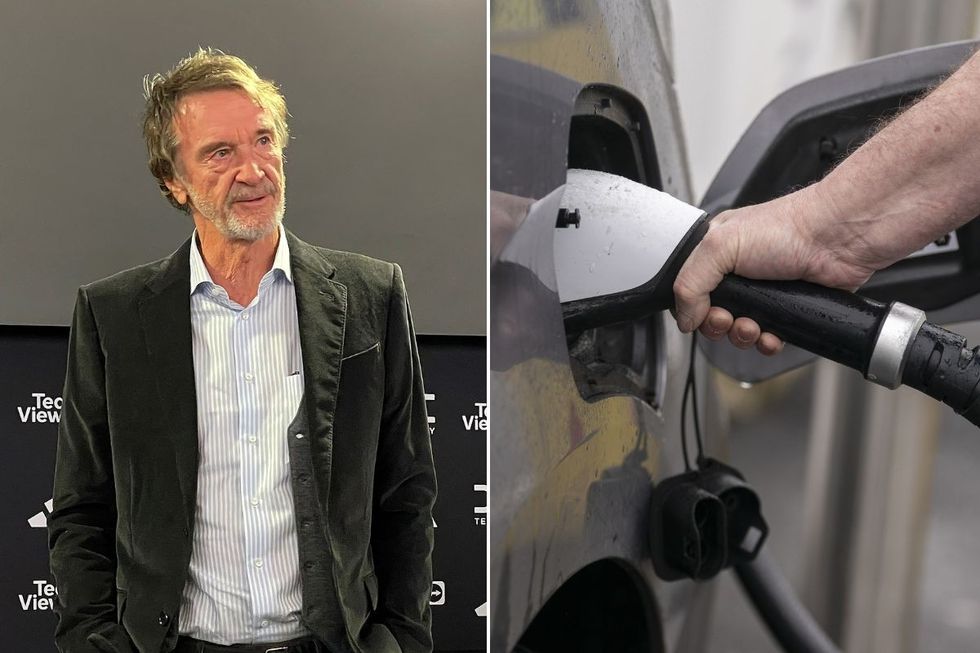Jim Ratcliffe and an EV charger