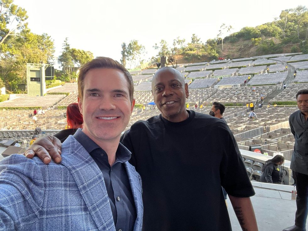 Jimmy Carr shared an image of the pair together.