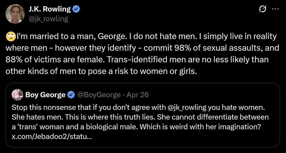 JK Rowling and Boy George