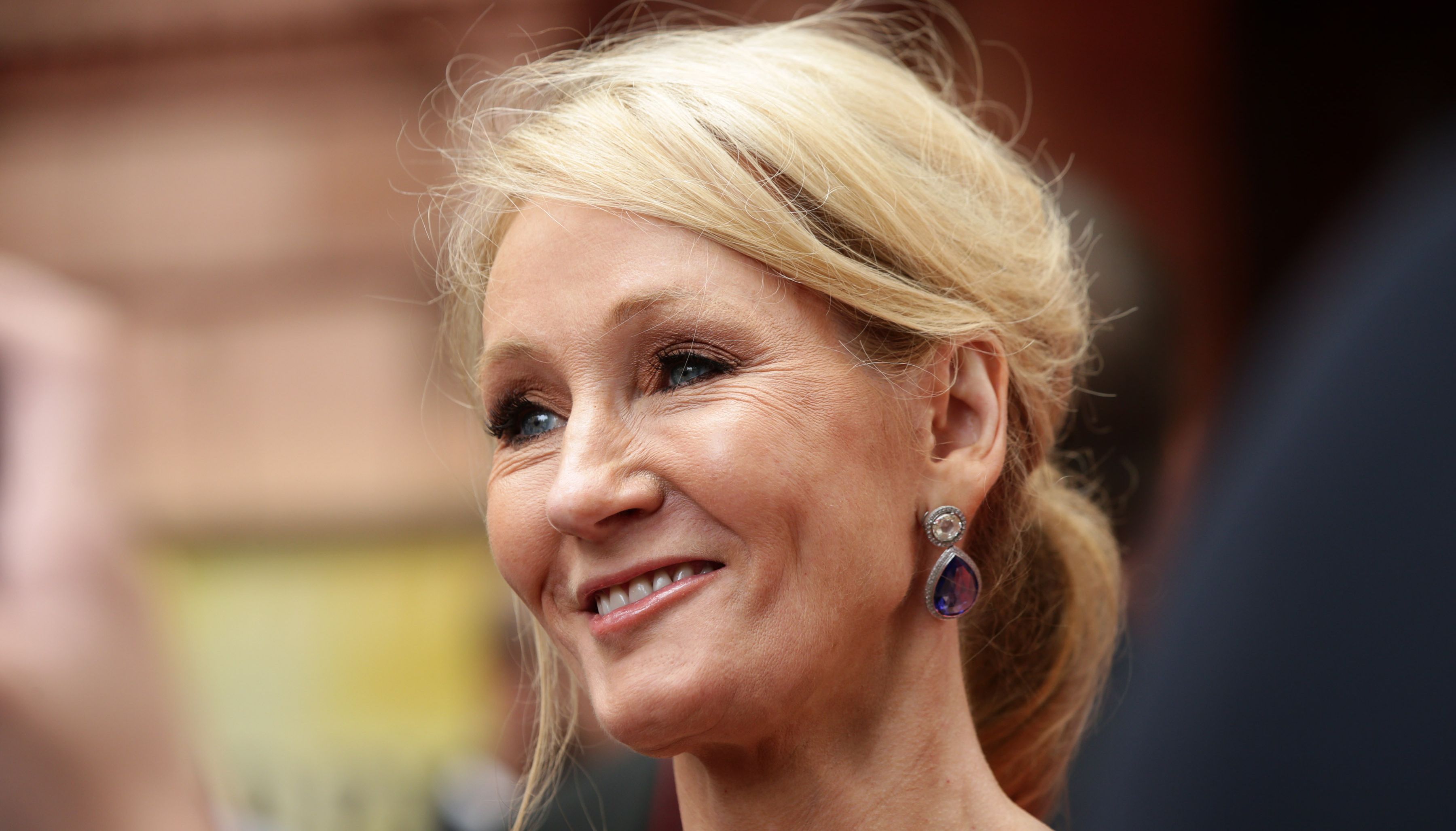 JK Rowling arriving for the opening gala performance of Harry Potter and The Cursed Child, at the Palace Theatre in London.