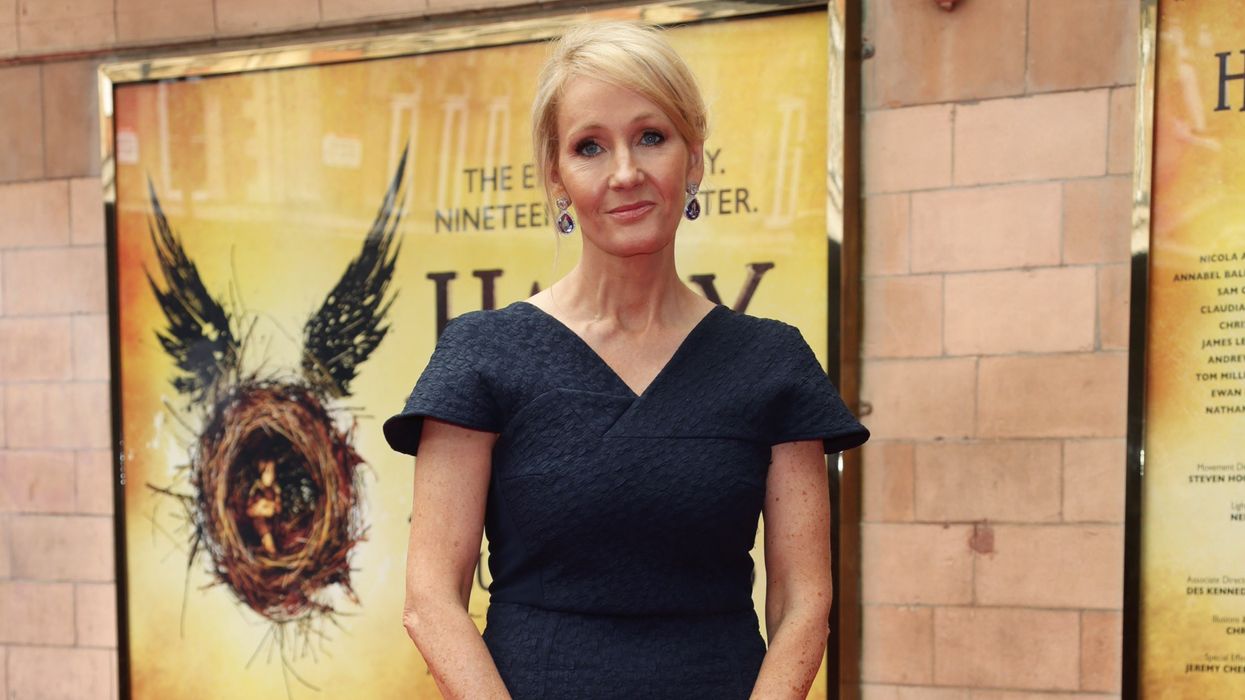 JK Rowling arriving for the opening gala performance of Harry Potter and The Cursed Child