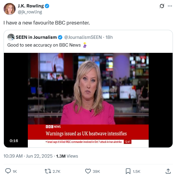 JK Rowling post