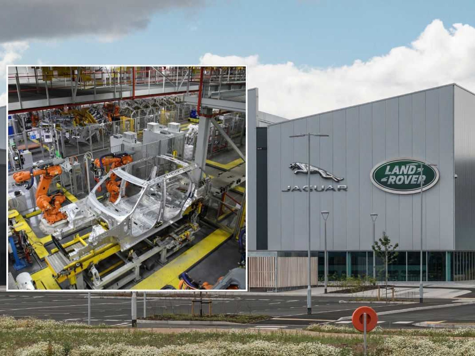 JLR car production and a JLR factory