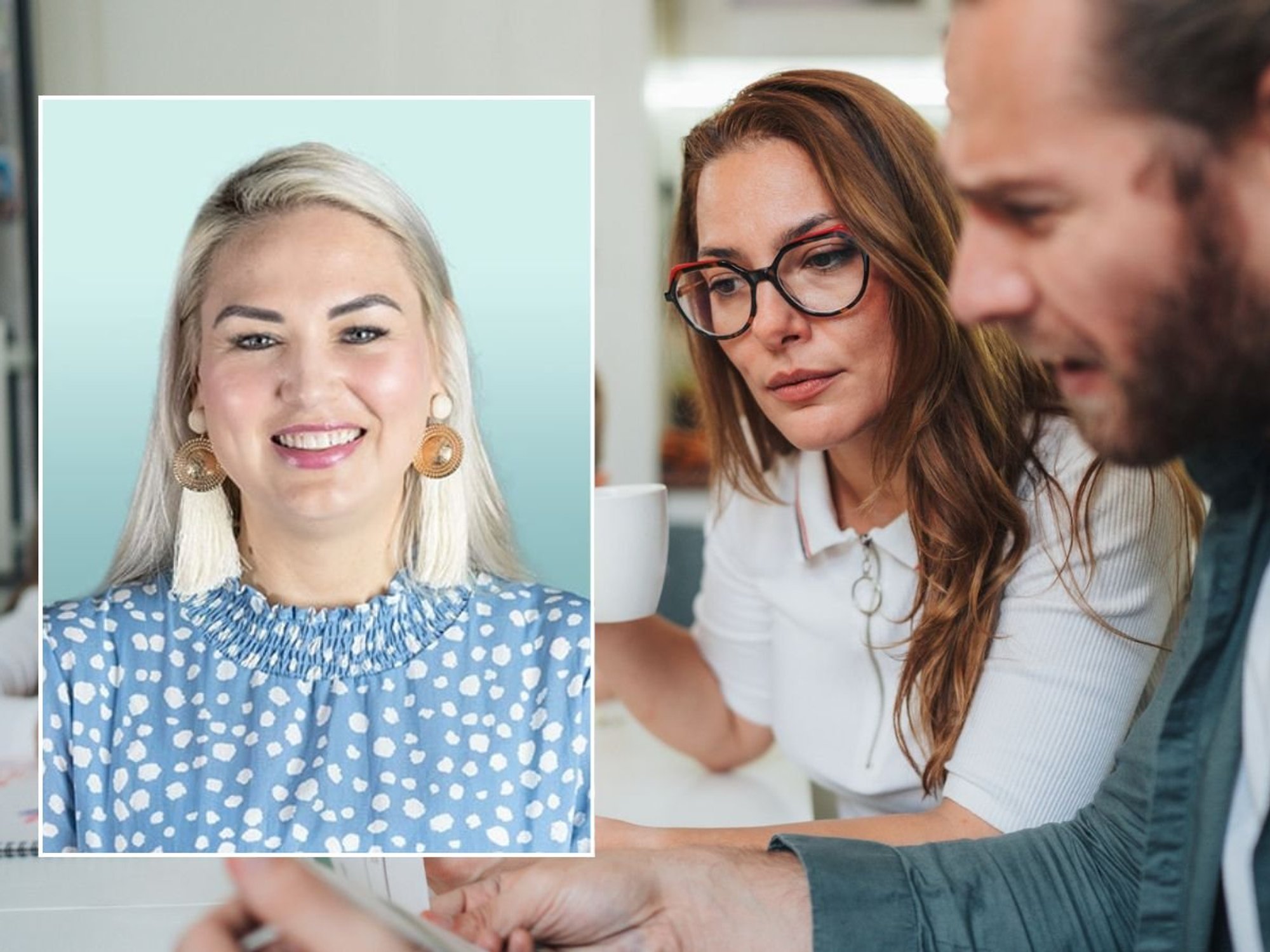 Jo Welman and couple going over finances