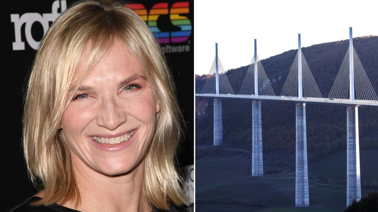 Jo Whiley and the Millau Viaduct in France