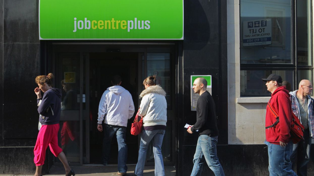Job seekers enter job centre