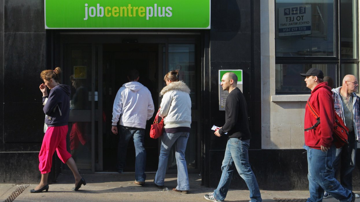 Job seekers enter job centre