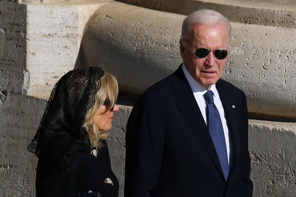 Joe and Jill Biden at Pope's funeral