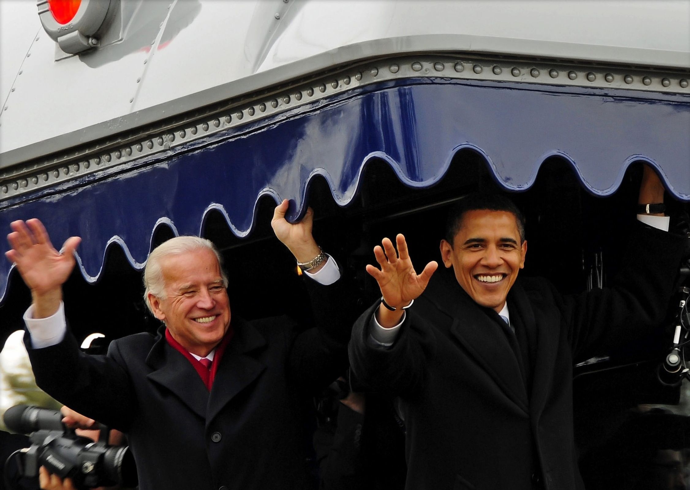 Joe Biden and Barack Obama in Edgewood, Maryland