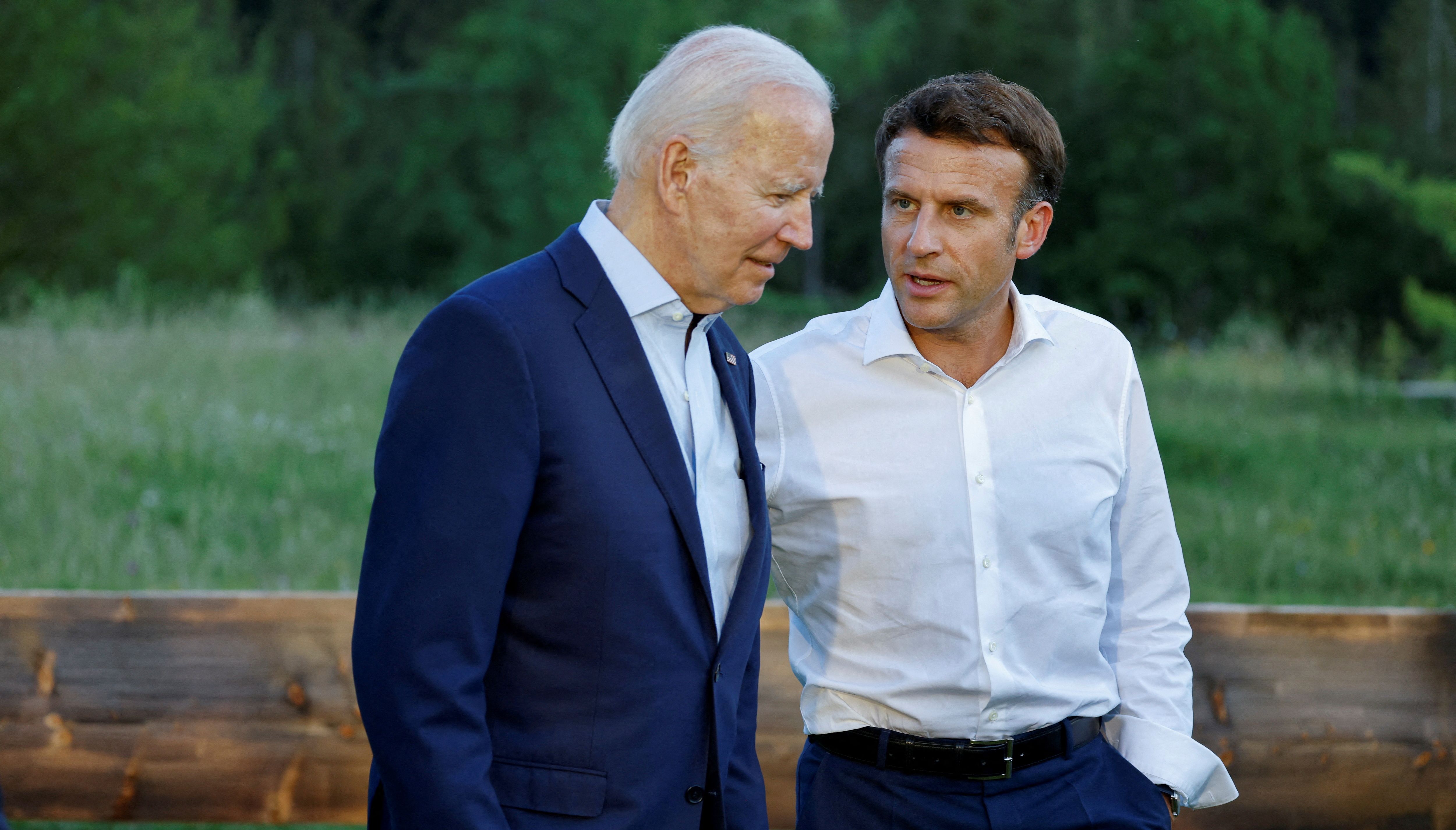 Joe Biden and Emmanuel Macron