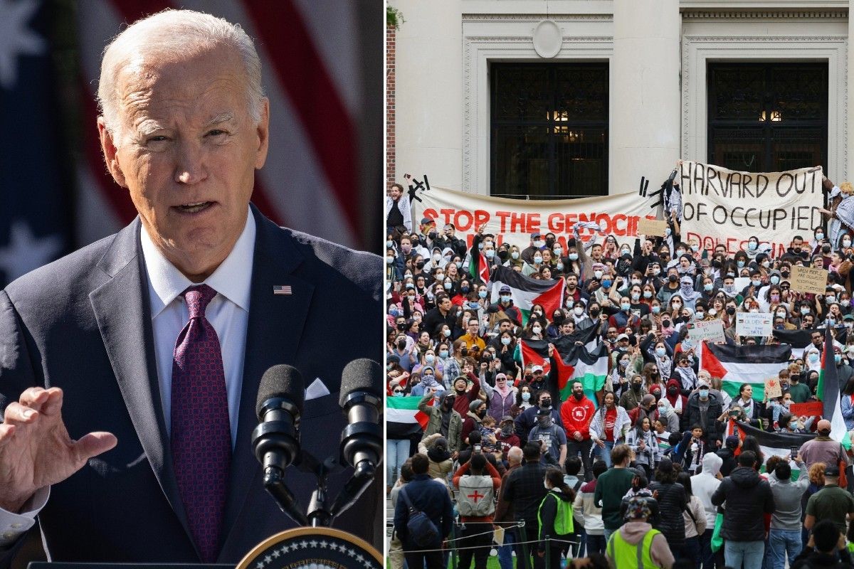 Joe Biden and Harvard protesters