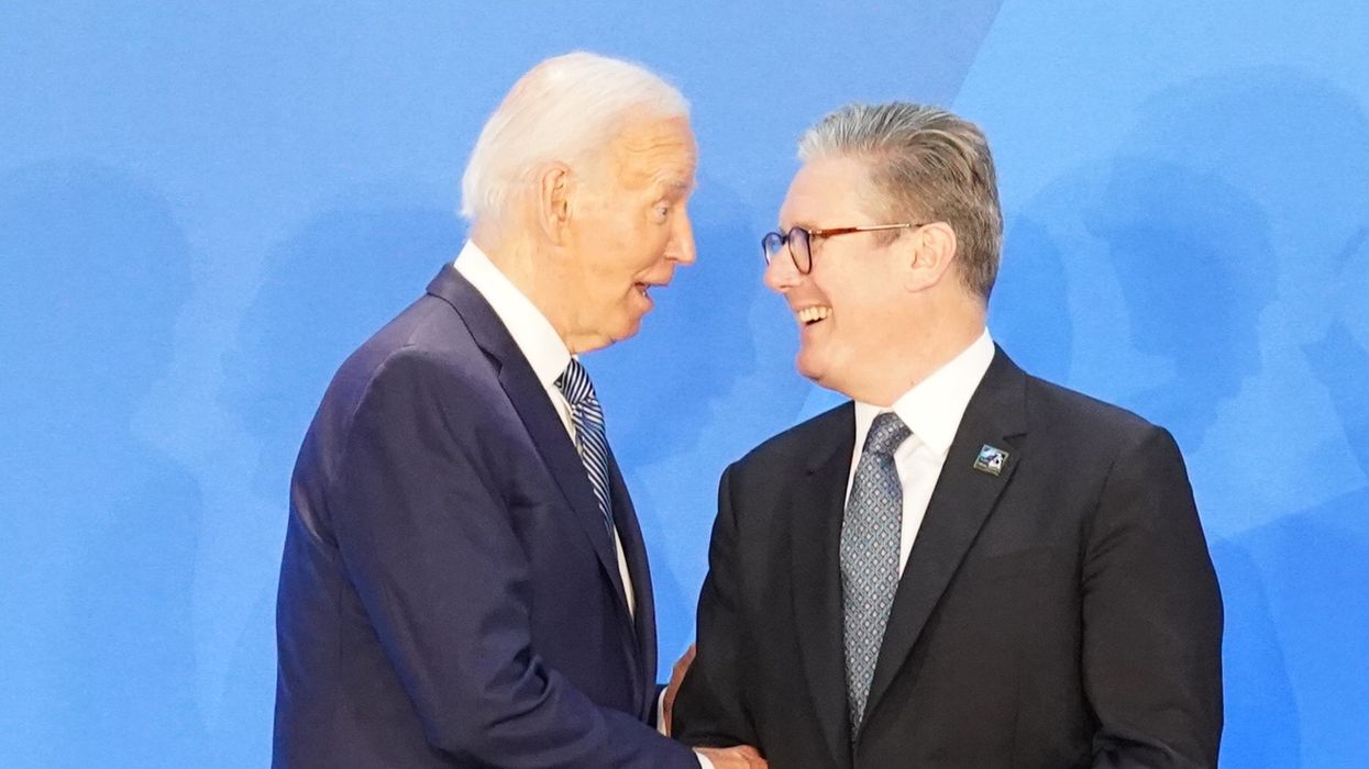 Joe Biden and Keir Starmer at the Nato meeting