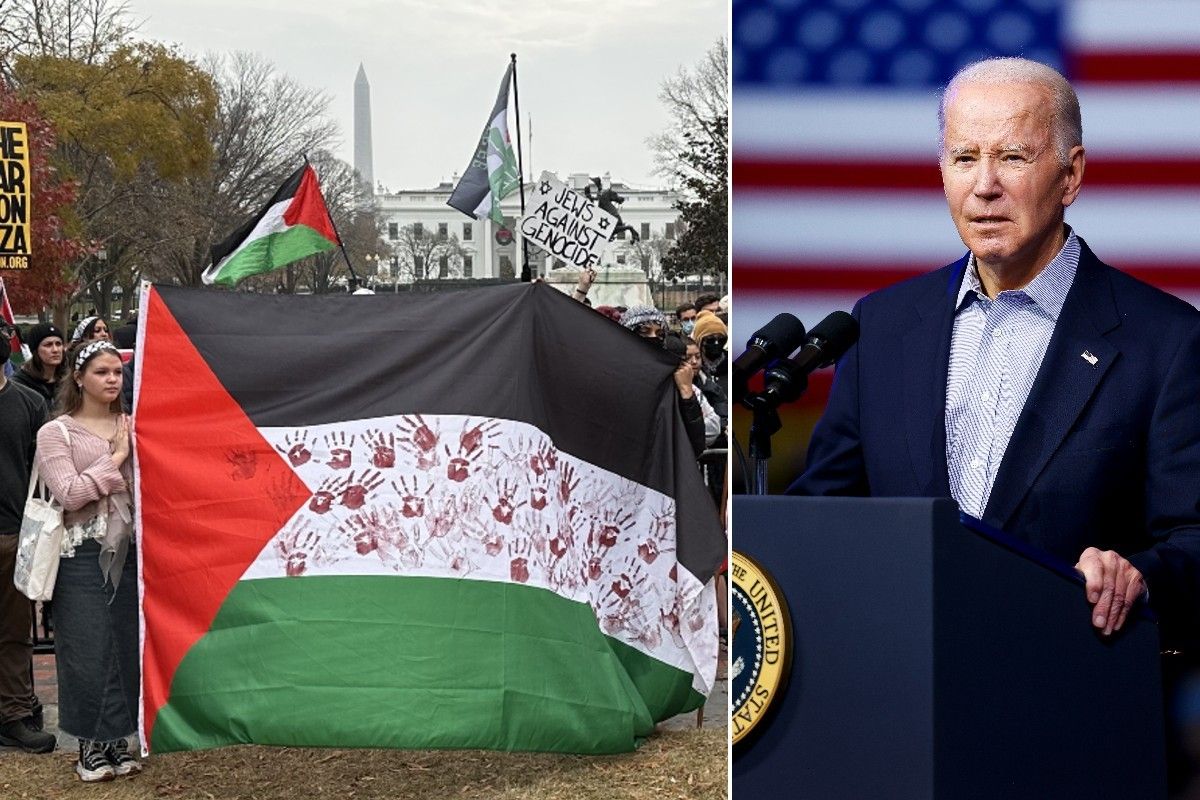 Joe Biden and Pro-Palestinian protesters