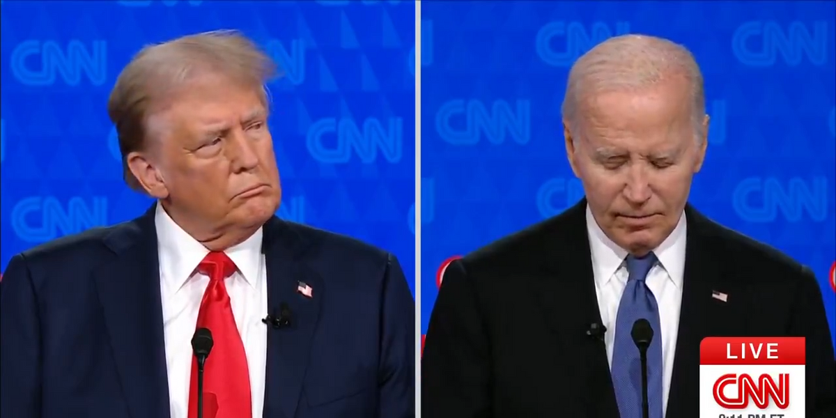 NextImg:Joe Biden FREEZES mid-sentence before CNN host steps in just five minutes into debate